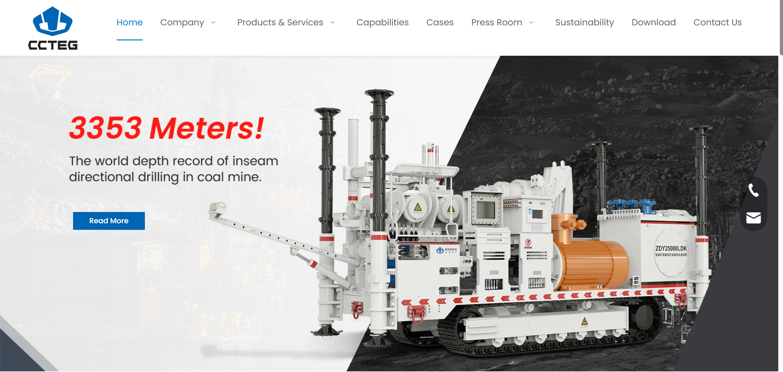 the homepage of CCTEG Xi'an Research Institute (Group) Co., Ltd.