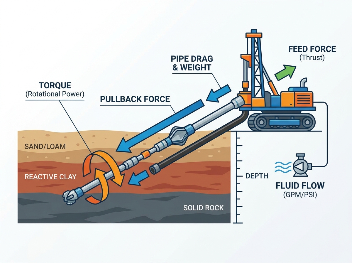 Directional Drilling Rig Operating on Site