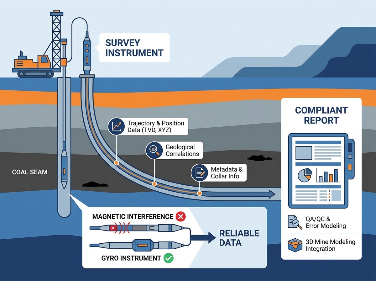 Specialized gyro tools taking precise measurements in a coal mine environment